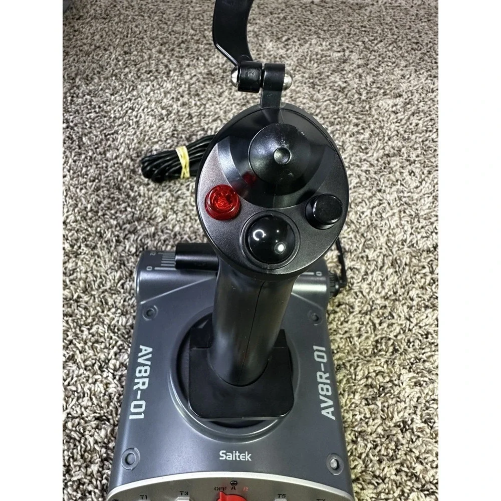 Saitek AV8R-01 USB Joystick PC Dual Throttle Flight Sim Stick Control Open Box